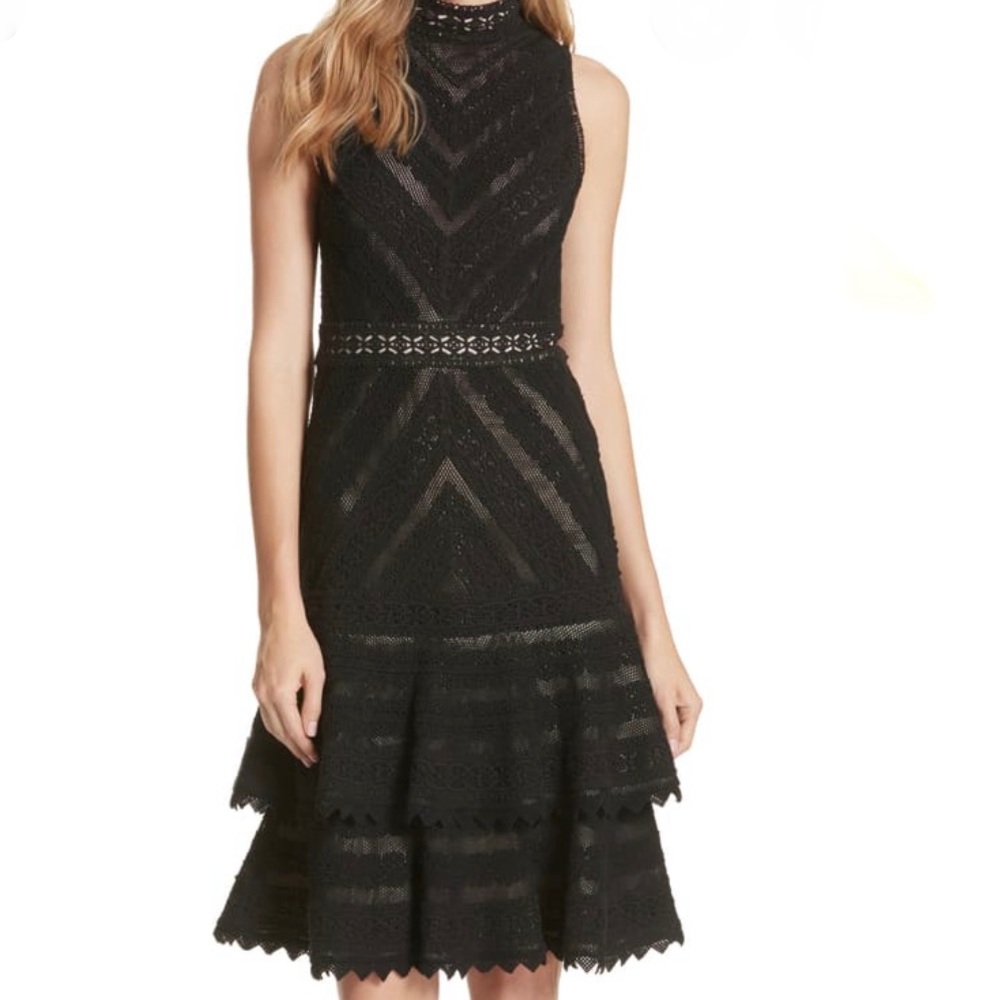 Alice and Olivia Anita Tiered Fit & Flare Dress